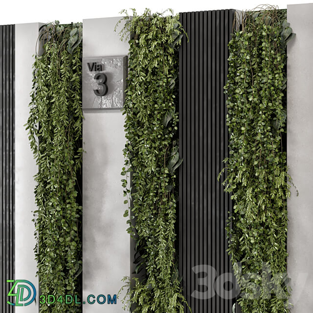 Outdoor Wall Vertical Garden in Concrete Base Set 1047 Fitowall 3D Models