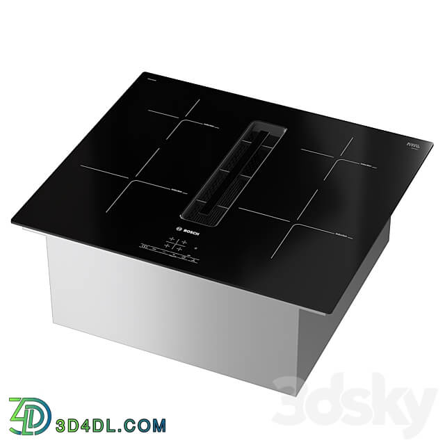 Hob with Bosch extractor hood 3D Models