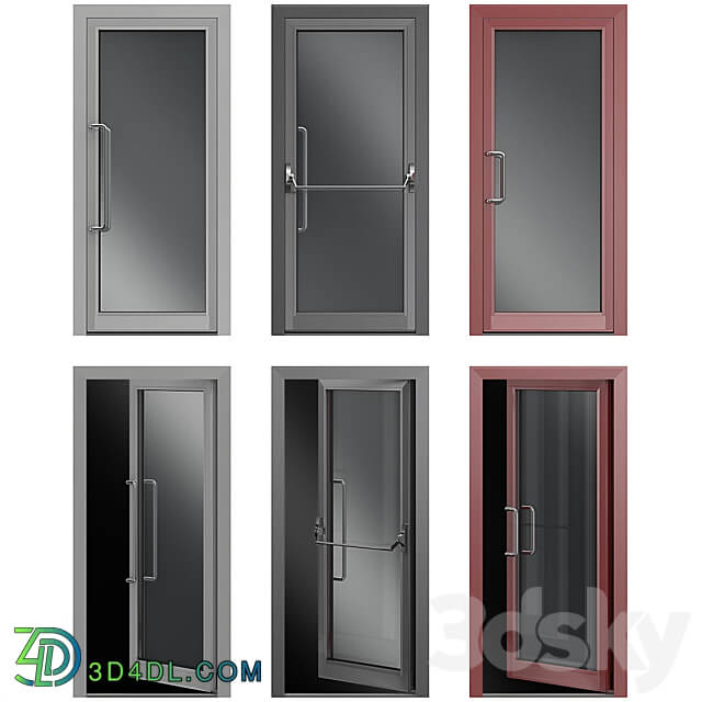 Metal swinging fire doors 3D Models