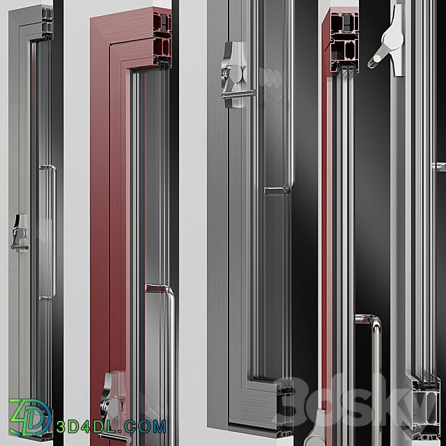 Metal swinging fire doors 3D Models