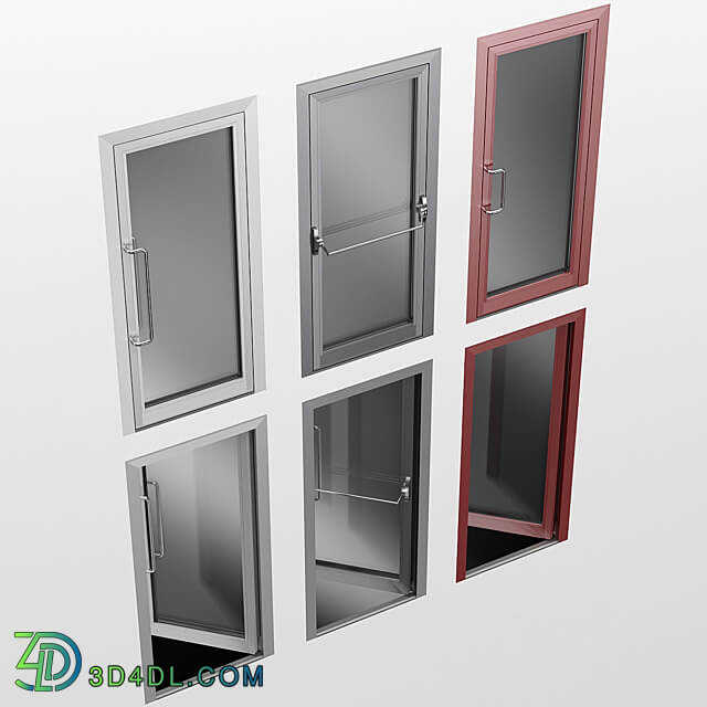 Metal swinging fire doors 3D Models