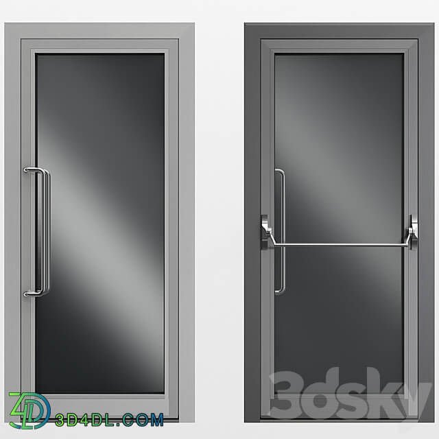 Metal swinging fire doors 3D Models