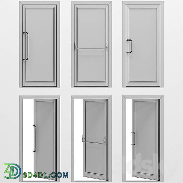 Metal swinging fire doors 3D Models