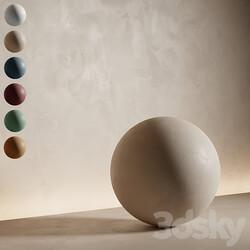 Decorative plaster. Seamless decorative plaster material 6 colors. 41 Stone 3D Models 