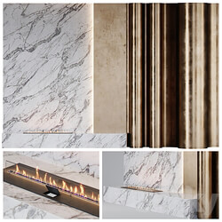 Decorative wall panels with fireplace 02 3D Models 