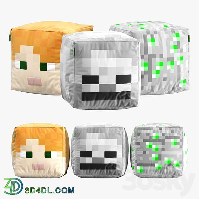 minecraft ottoman set 003 3D Models