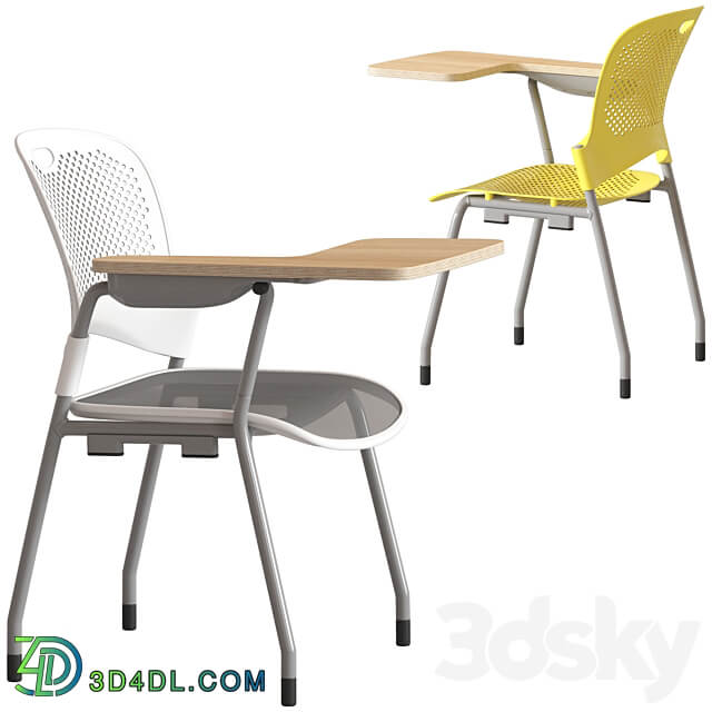 Herman Miller Caper Stacking Chair with table 3D Models