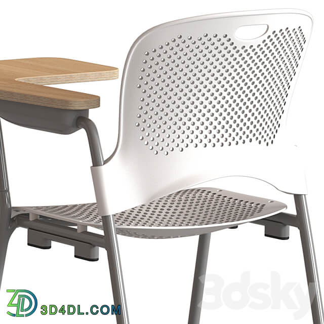 Herman Miller Caper Stacking Chair with table 3D Models