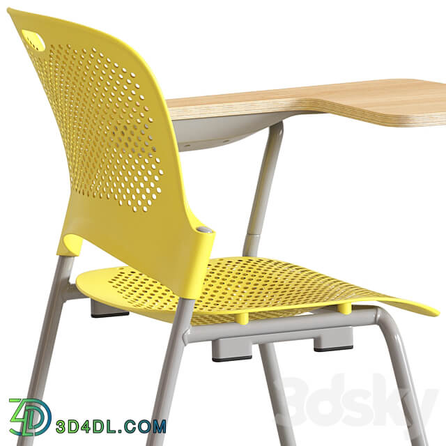 Herman Miller Caper Stacking Chair with table 3D Models