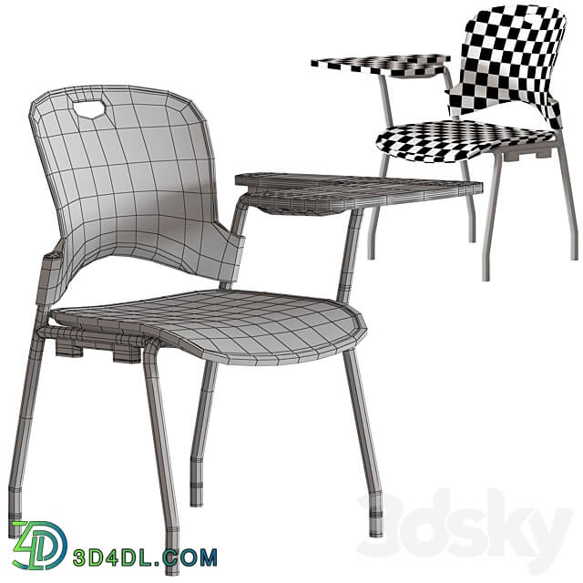 Herman Miller Caper Stacking Chair with table 3D Models