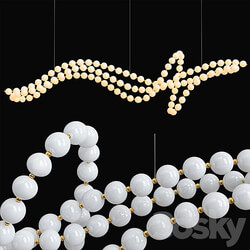 Pearl Necklace Chandelier Pendant light 3D Models 