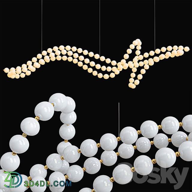 Pearl Necklace Chandelier Pendant light 3D Models