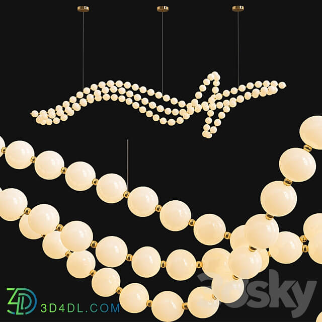 Pearl Necklace Chandelier Pendant light 3D Models