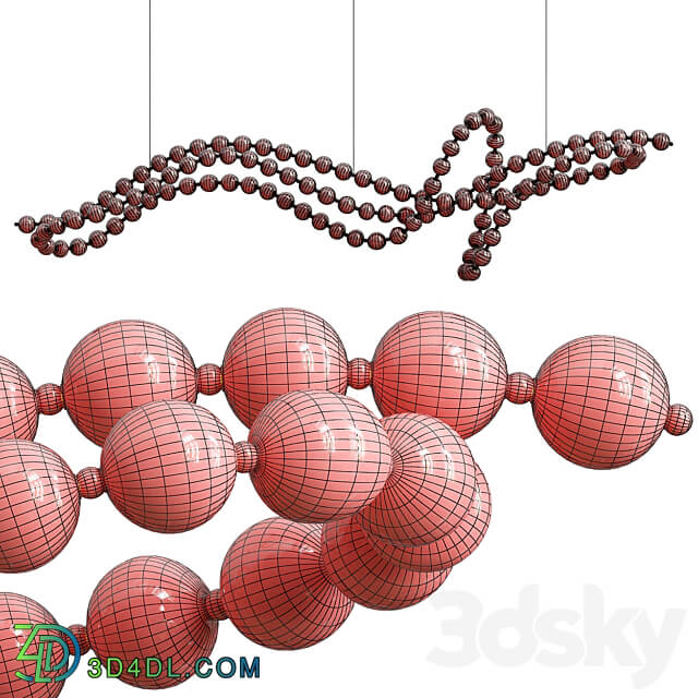 Pearl Necklace Chandelier Pendant light 3D Models