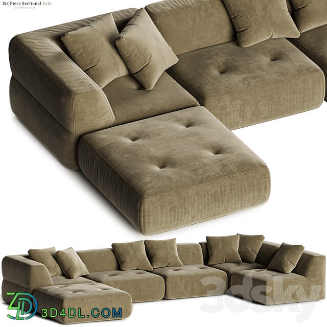 Crate barrel Angolare Six Piece Sectional 3D Models