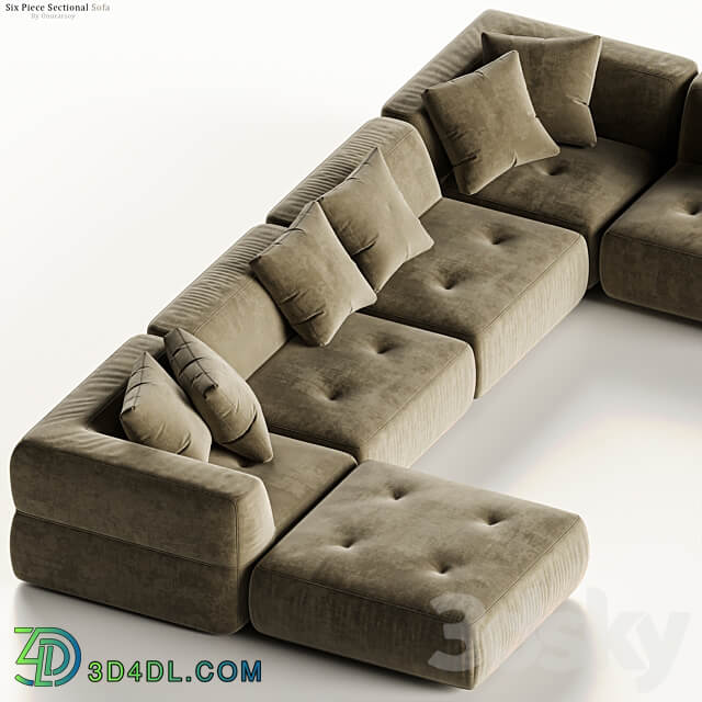 Crate barrel Angolare Six Piece Sectional 3D Models