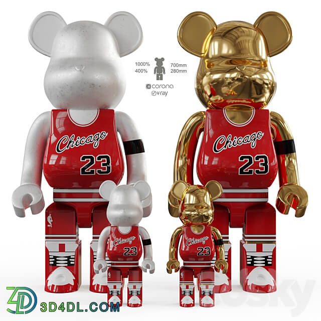 Bearbrick basketball 23 Chicago Bulls 3D Models
