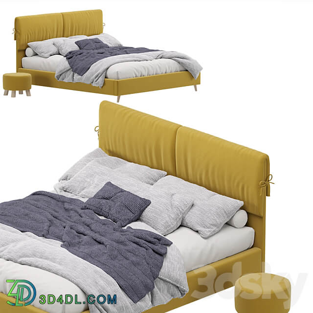 Bed Siteno Minced 160 Barhat Beige by Divan.ru Bed Siteno Bed 3D Models