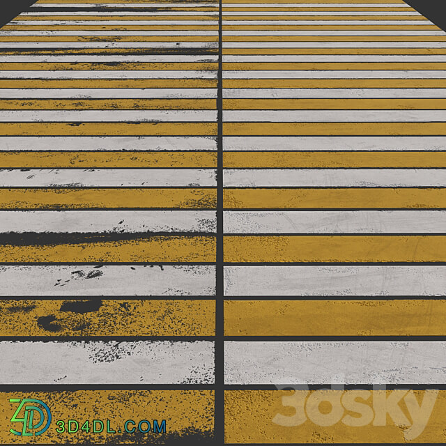 road markings Urban environment 3D Models