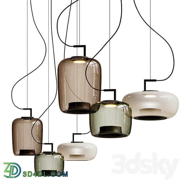 Brokis Brokisled Glass Pendant Lamp Double Pendant light 3D Models