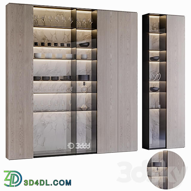 Cupboard Set 16 Corona Renderer Wardrobe Display cabinets 3D Models