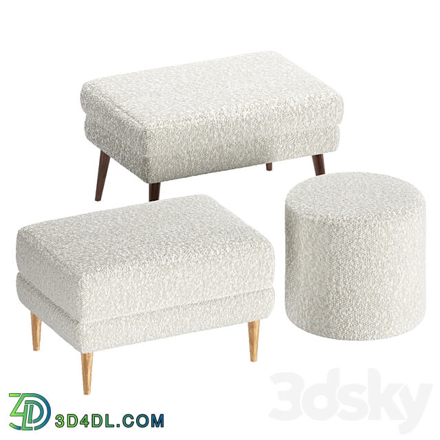 Set of Poufs La Redoute Interieurs 3D Models