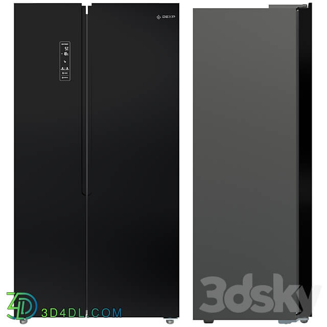 Refrigerator multi door Side by Side DEXP SBS455AHA 3D Models