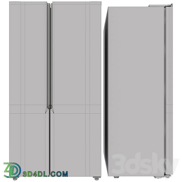 Refrigerator multi door Side by Side DEXP SBS455AHA 3D Models