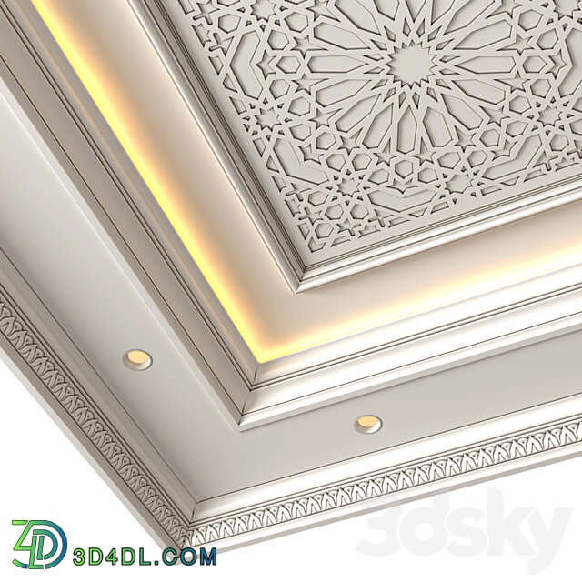 Ceiling in oriental style. Arabic decorative ceiling.Oriental Eastern Ceiling Classic 3D Models