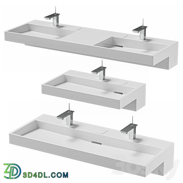 Jacob delafon terrace wall hung washbasin 3D Models