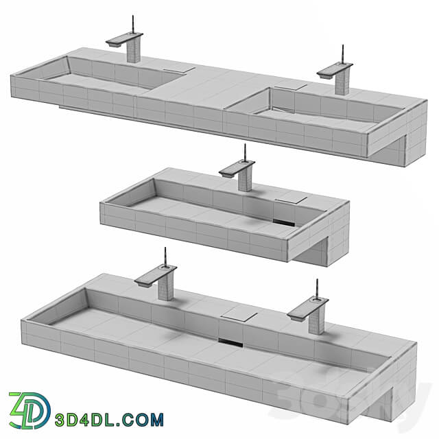 Jacob delafon terrace wall hung washbasin 3D Models