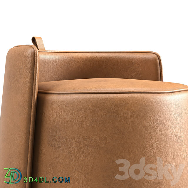Nordic Parsons Chair Vanity Bonded Leather Armless Vanity Chair 3D Models