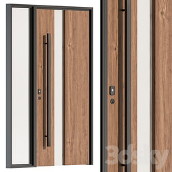 Wooden Front Door Set 61 3D Models 