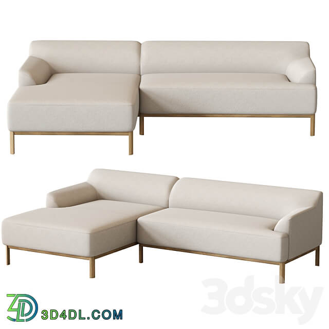 Caro Sofa 3 seater with chaise longue 3D Models