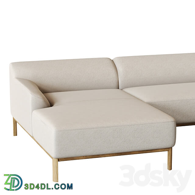 Caro Sofa 3 seater with chaise longue 3D Models