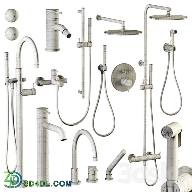 Cisal Nuovo Less shower and faucet set 3D Models