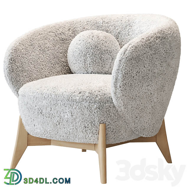 Armchair Tilar Cozy White 3D Models