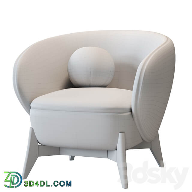 Armchair Tilar Cozy White 3D Models