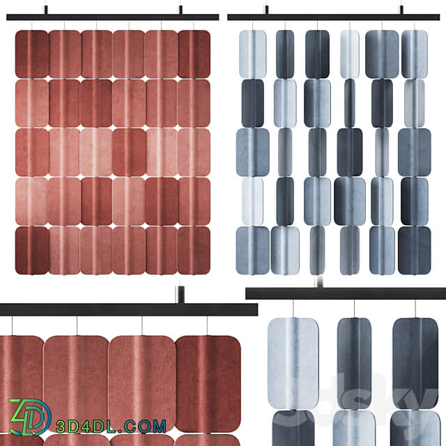 Patch PA H006 x6 Hanging Acoustic Divider by True Design Acoustic Divider 3D Models