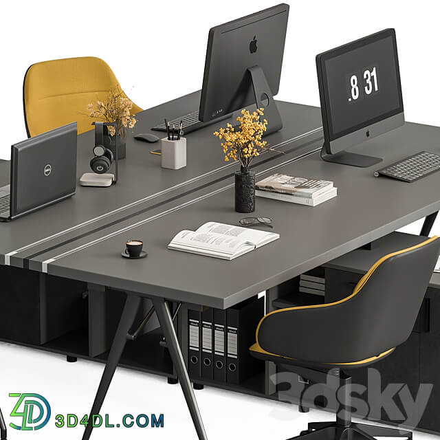 Employee Set Office Furniture 380 3D Models
