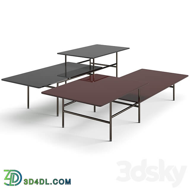 Minotti Lelong double coffee tables set 3D Models