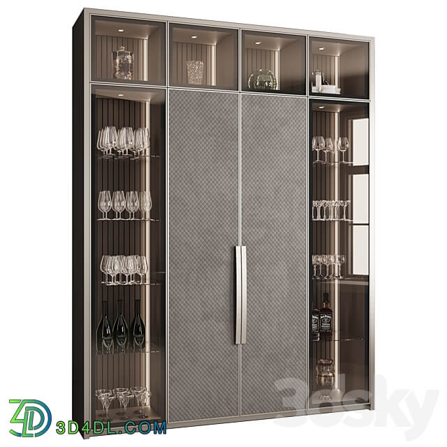 Сupboard with dishes My Design 37 Wardrobe Display cabinets 3D Models