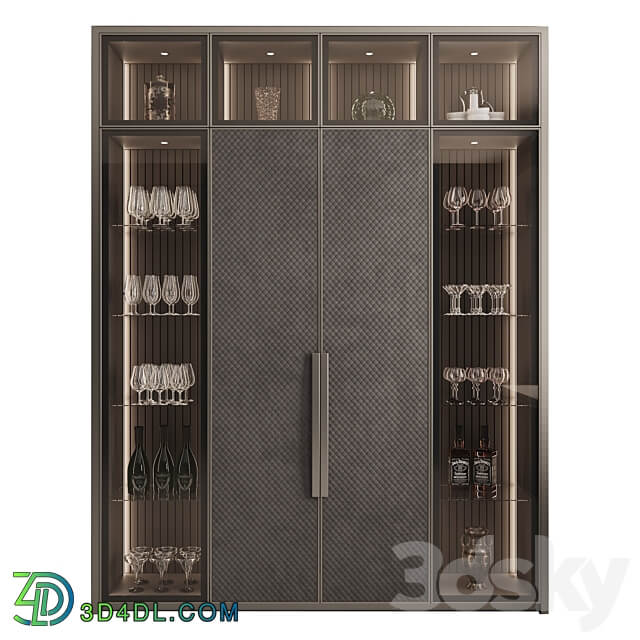 Сupboard with dishes My Design 37 Wardrobe Display cabinets 3D Models