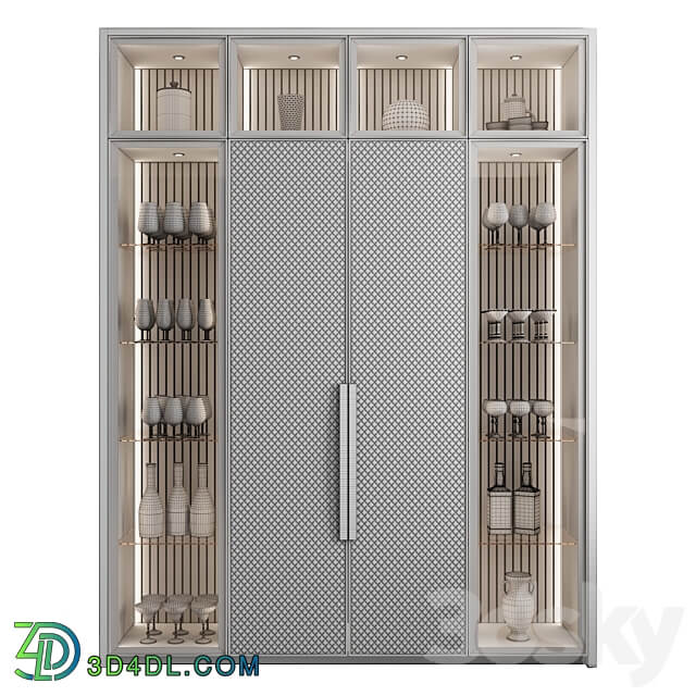 Сupboard with dishes My Design 37 Wardrobe Display cabinets 3D Models