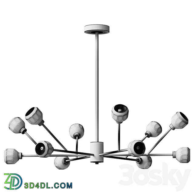 Chandelier Breyer Crstal Chandelier Black lamp Ceiling lamp 3D Models