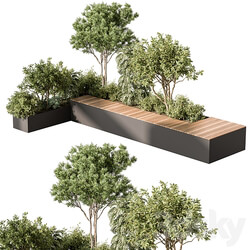 Urban Furniture Bench with Plants 52 3D Models 