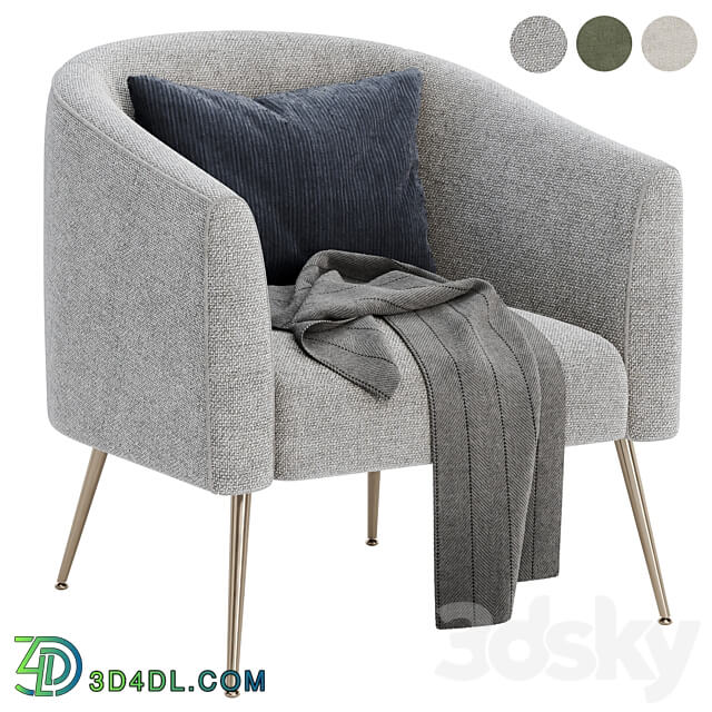 Chynia Upholstered Barrel Chair 3D Models