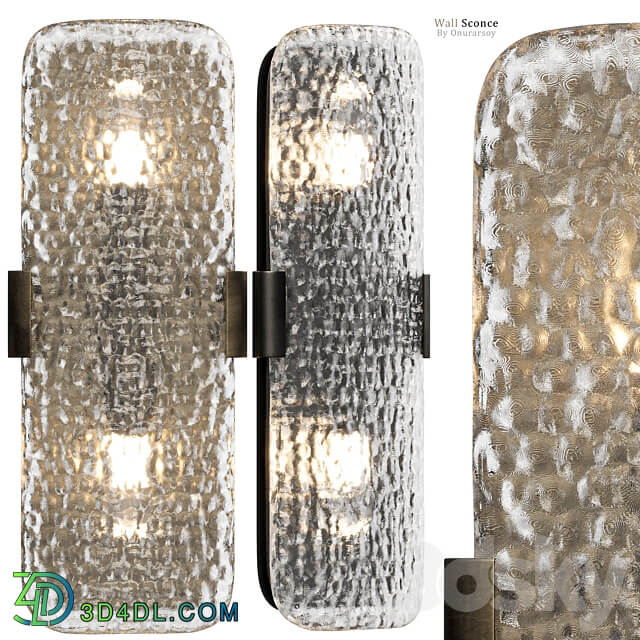 Crate barrel Belmont Double Bulb Glass Wall Sconce 3D Models