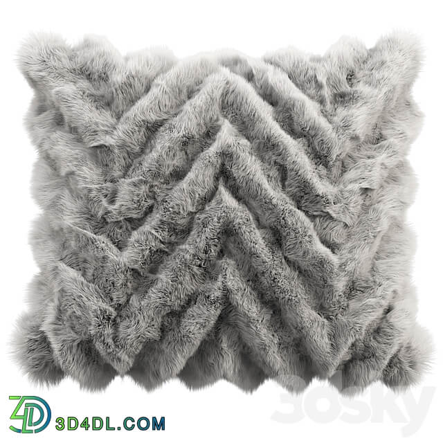 Fur pillow set 4 3D Models