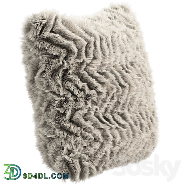 Fur pillow set 4 3D Models